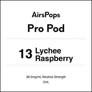 Prefilled Pods For Airpops Pro Airegg: 13 LYCHEE RASPBERRIES - AirsPops Pro Pods 2ml
