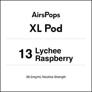 Airspops Disposable Xl: 13 LYCHEE RASPBERRIES - AirsPops XL Pod 10ml