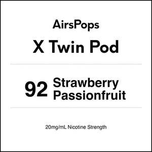 X Twin Pod: 92 Strawberry Passionfruit - AirsPops X Pod TWIN PACK