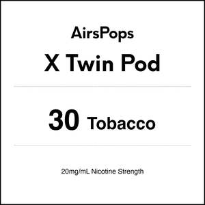 X Twin Pod: 30 Tobacco - AirsPops X Pod TWIN PACK