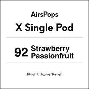 92 Strawberry Passionfruit - AirsPops X Pod SINGLE PACK