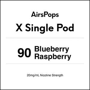 X Single Pod: 90 Blueberry Raspberry - AirsPops X Pod SINGLE PACK