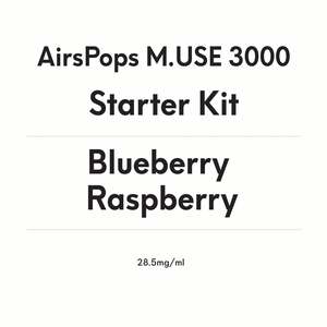 AirsPops M.USE 3000 Starter Kit -Blueberry Raspberry