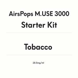 AirsPops M.USE 3000 Starter Kit -Tobacco