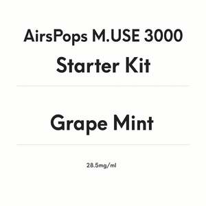 Device Kits: AirsPops M.USE 3000 Starter Kit -Grape Mint