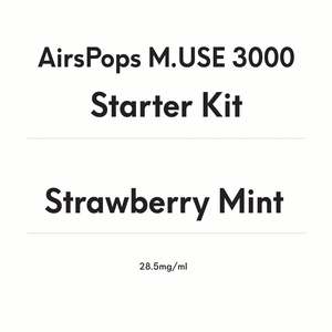 Device Kits: AirsPops M.USE 3000 Starter Kit -Strawberry Mint