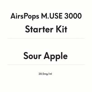 Device Kits: AirsPops M.USE 3000 Starter Kit -Sour Apple