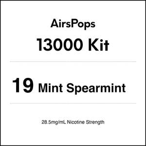Vape Kits: 19 Mint Spearmint - AirsPops 13000 Kit