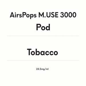 AirsPops M.USE 3000 Pod- Tobacco