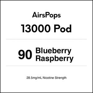 90 Blueberry Raspberry - AirsPops 13000 Pod