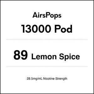 Airspops 13000 Pods: 89 Lemon Spice - AirsPops 13000 Pod