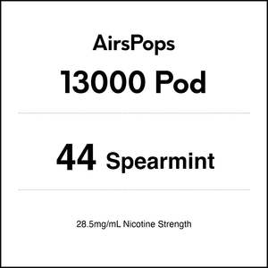 Airspops 13000 Pods: 44 Spearmint - AirsPops 13000 Pod