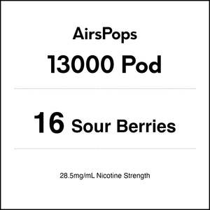Airspops 13000 Pods: 16 Sour Berries - AirsPops 13000 Pod