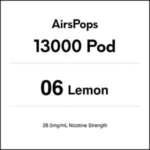 Airspops 13000 Pods: 06 Lemon - AirsPops 13000 Pod