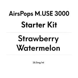 AirsPops M.USE 3000 Starter Kit - Strawberry Watermelon