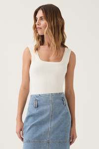 Aje Signatures: Bronte Scoop Neck Rib Tank