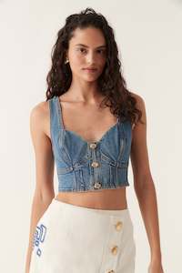 Denim: Elena Denim Cropped Bustier