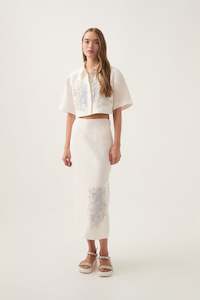 Sale Skirts: Mirrors Embroidered Midi Skirt