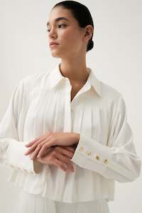The Bridal Edit: Estrade Pleated Crop Shirt