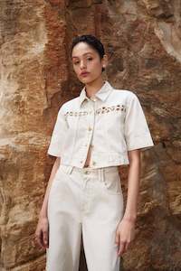 Crop Tops: Effie Braided Denim Top