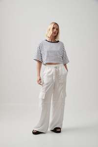 Cropped Stripe Logo Tee 105