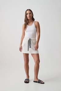 Sale: Logo Tape Twill Mini Skirt 650