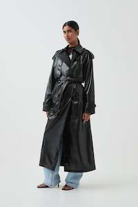 Jackets: Raven Vegan Leather Trench