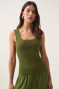 Bronte Scoop Neck Rib Tank