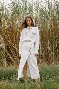 Araminta Wrap Front Midi Skirt