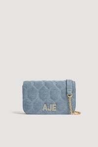 Aje Denim: Alita Denim Quilted Clutch