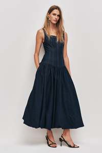 Aje Denim: Briar Denim Midi Dress
