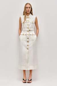 Aje Denim: Ivy Denim Midi Dress