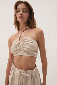 Sale Tops: Akoya Ruched Tie Top