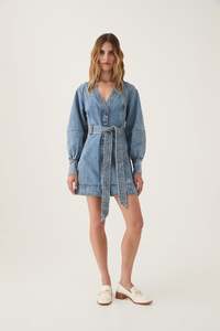 Sale Denim: Outline Denim Mini Dress