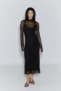 Black Dresses: Metaphor Logo Knit Dress