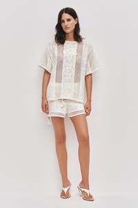Lilia Embroidered Knit Short