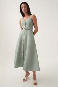 Clay Belted Midi Dress