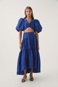 Reverb Gathered Midi Skirt