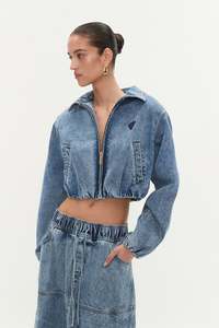 Blues Denim Cargo Bomber