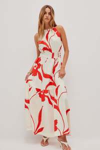 Elara Gathered Maxi Dress