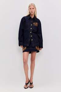 Aje Denim: Elora Embroidered Denim Shirt