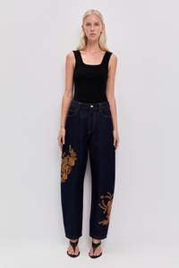 Aje Denim: Elora Embroidered Denim Jeans