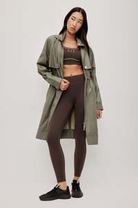 Drawcord Hooded Trench Coat