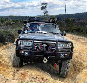Rockarmr Premium Steel Bullbar To Suit Toyota Landcruiser Fj80 1992-1997 (Full B&hellip;