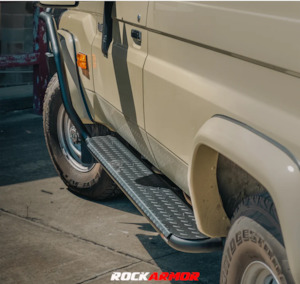 Rockarmor Steel Rockslider Side Steps To Suit Toyota Landcruiser 78 Series V8 Tr&hellip;