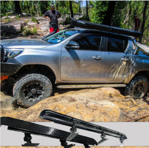Rockarmor Steel Rockslider Side Steps To Suit Toyota Hilux N80 2015 To Current