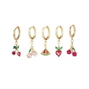 Earrings: Fruity Loop Dangle Mini Hoops