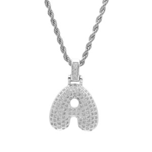 Neck Candy: Bubble Initial Necklace (Customisable) - Silver
