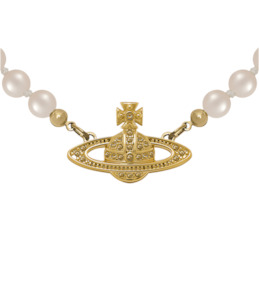 Neck Candy: Saturn Pearl Choker- Gold