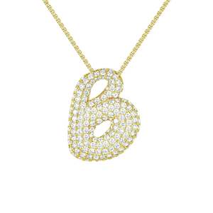 Neck Candy: Ice Puff Initial Necklace - Gold